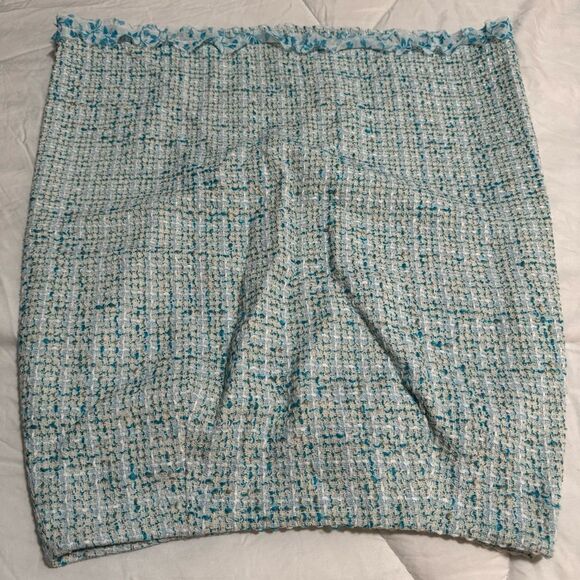 Grace Dane Lewis Blue Twill Ruffle Fairy Pencil Skirt 8 - Picture 4 of 5